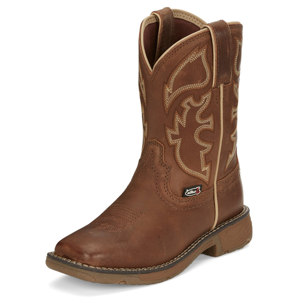 Justin Kids Rush Junior Brown Western Boot