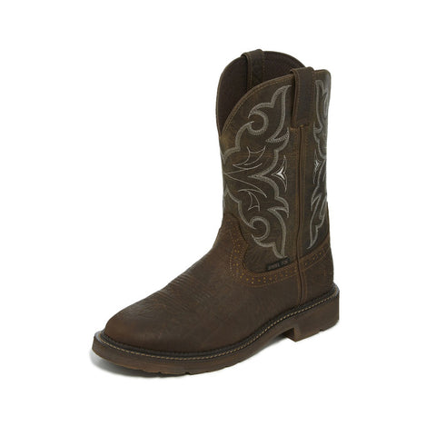 Justin Men's Amarillo Chocolate Steel Toe Boot