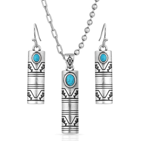 Montana Silversmiths Stonehenge Buffed Jewelry Set