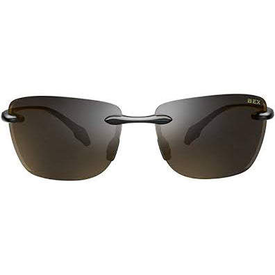 Bex Jaxyn X Sunglasses. They have a black frame with brown tinted lenses.