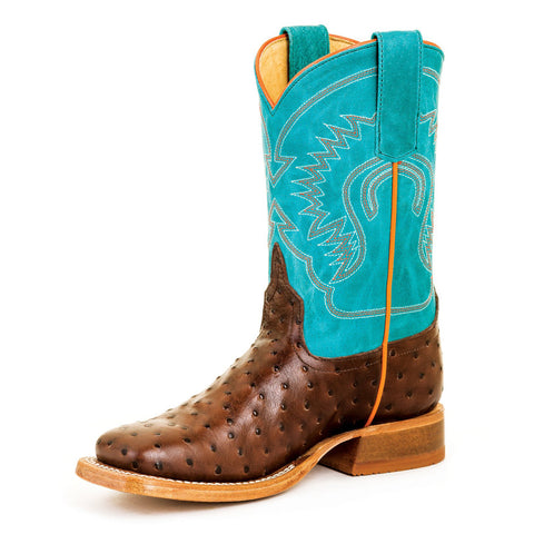 Anderson Bean Turquoise & Chocolate Impostrich Boot