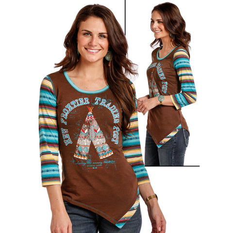 Panhandle Women's Brown Frontier Tee Pee Shirt