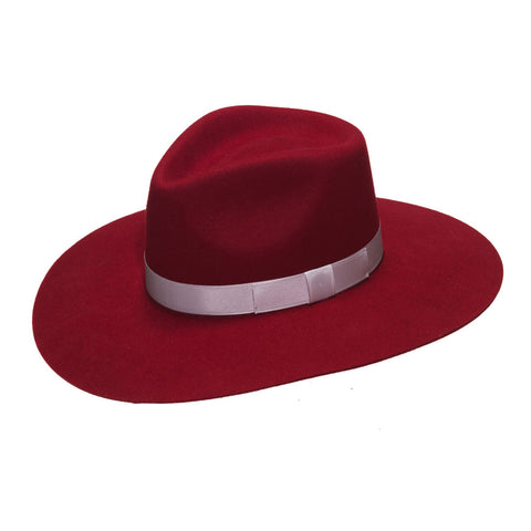 Red Felt Fedora Hat