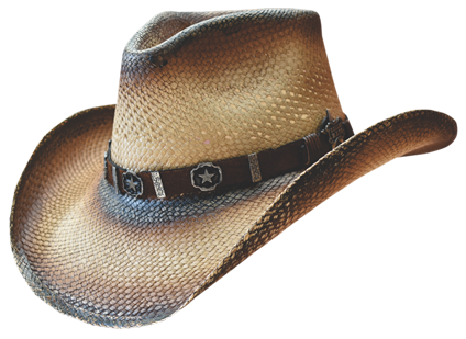 Dallas Hats -Logan- Tea Stained with Texas Star Accented Hatband