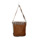 White and Tan Hide Cross Body Purse 