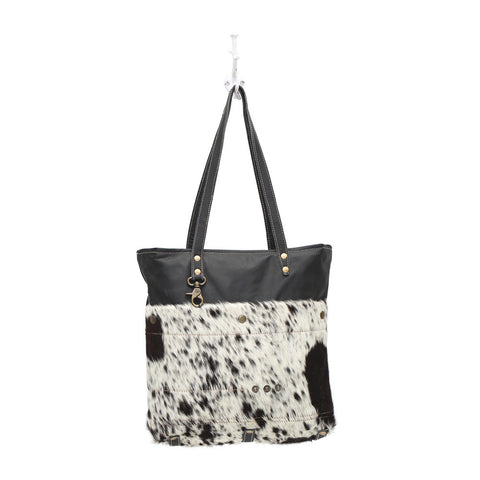 Black and White Hide Tote Bag 