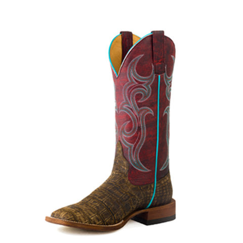 Macie Bean Cocoa Vintage Caiman Print Boot
