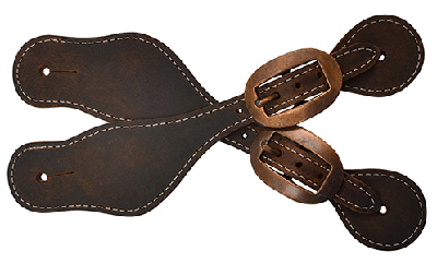 Brown Medium Crazy Horse Leather Spur Straps