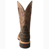 Twisted X Men's Brown Caiman Print Square Toe Boot 