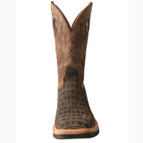 Twisted X Men's Brown Caiman Print Square Toe Boot 