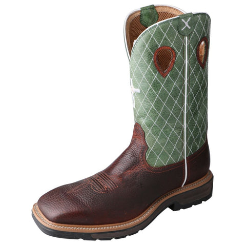 Twisted X Cognac Lime Steel Toe Work Boot