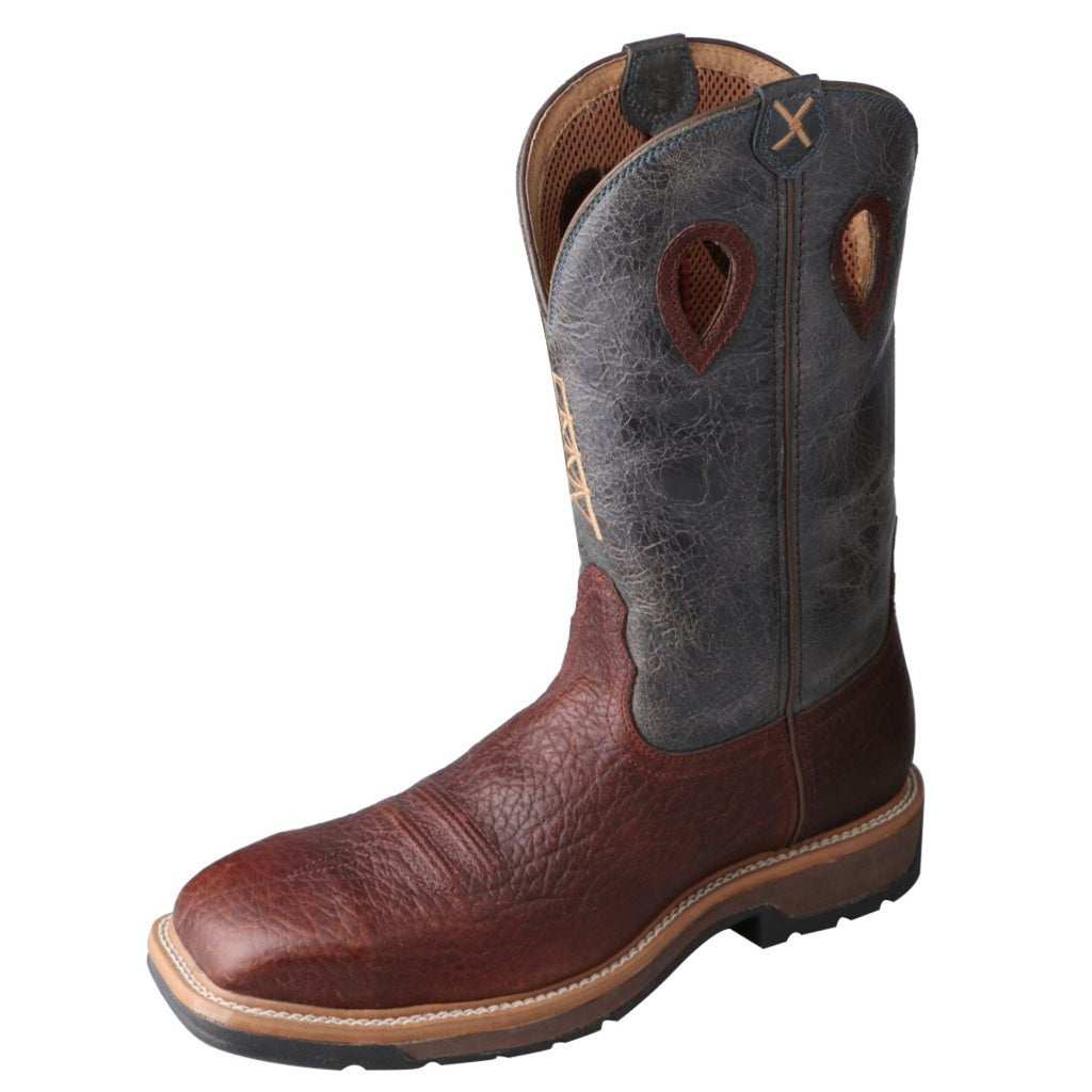 Twisted X Men's Cognac Blue Oil Rig Steel Toe Work Boot