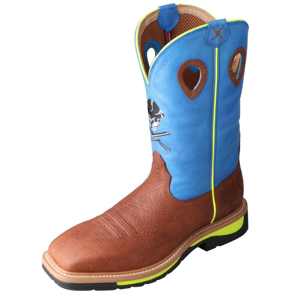 Twisted X Brown/Blue Steel Toe Work Boot