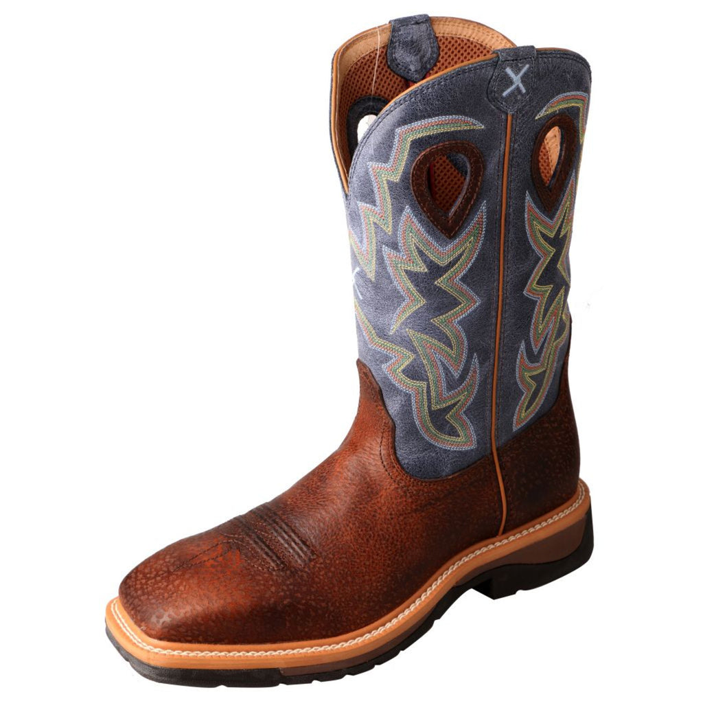 Twisted X Distressed Peanut and Navy Work Boot