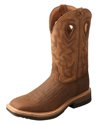 Twisted X Men's Dark Brown and Tan Square Toe Boot