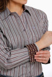 Cinch Women's Multi Stripe Long Sleeve Button Down
