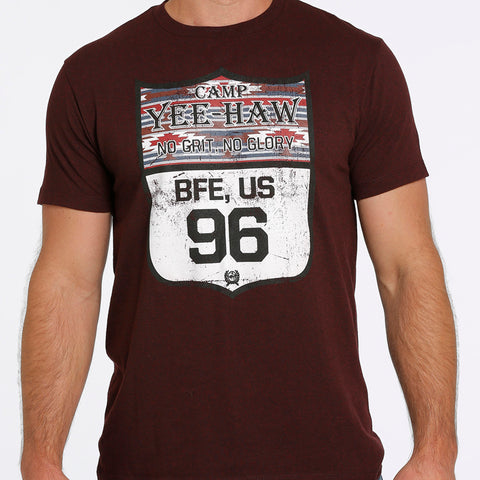 Cinch Burgundy Yee-Haw Tee