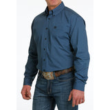 Cinch Men's Blue Geometric Print Shirt