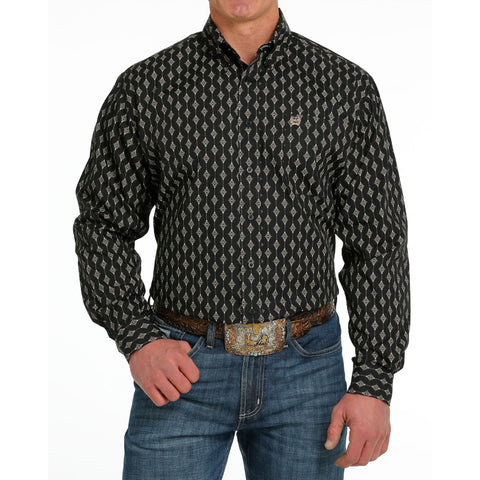 Cinch Men's Black Diamond Print Shirt