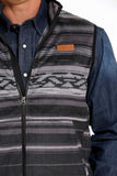 Cinch Men's Black & Grey Fleece Vest