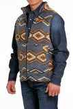 Cinch Blue Aztec Fleece Vest