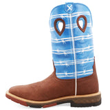 Twisted X Men's 12" Cell Stretch Square Toe Boot-Blue Top