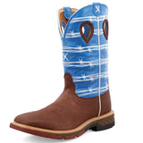 Twisted X Men's 12" Cell Stretch Square Toe Boot-Blue Top