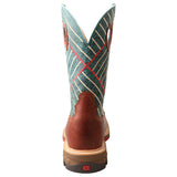 Twisted X Men's Cognac Green Top Alloy Work Boot-Square Toe