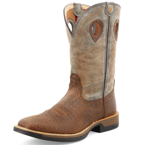 Twisted X Men's 12" Brown and Grey Caiman Tech X Boots