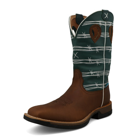 Twisted X Men's Brown and Green-Blue Tech X Boot