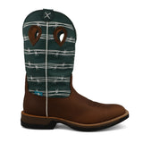 Twisted X Men's Brown and Green-Blue Tech X Boot
