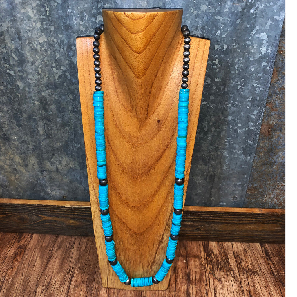 Faux Navajo Pearl Turquoise Necklace