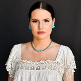 Faux Navajo Pearl Turquoise Beaded Stones Necklace