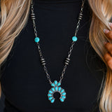 Link Chain with Turquoise Naja Pendant
