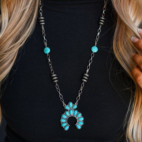 Link Chain with Turquoise Naja Pendant