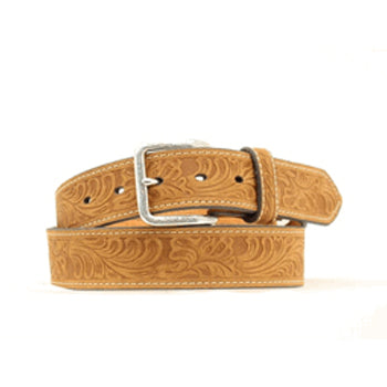 Nocona Men's Tan Oak Leaf Embossed Belt