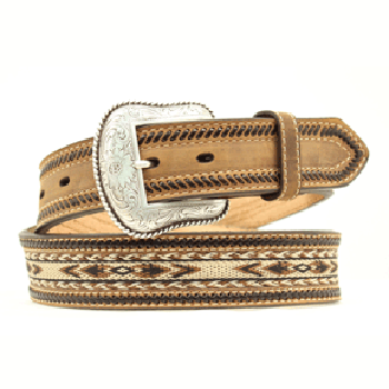 Nocona Brown and Cream Aztec Hair Belt