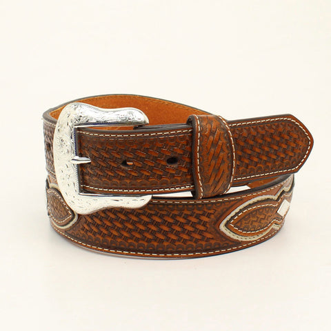 Nacona Men's Brown Basket Weave Belt