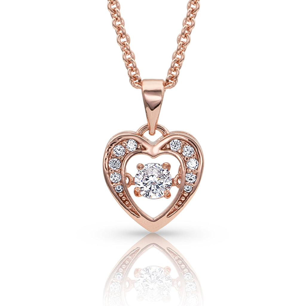 Montana Silver Let's Dance A Little Dance Rose Gold Heart Necklace 