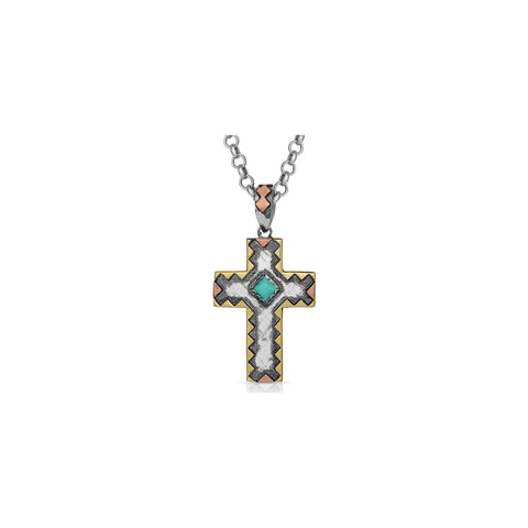 Montana Silversmiths Antiqued Serrated Cross Necklace