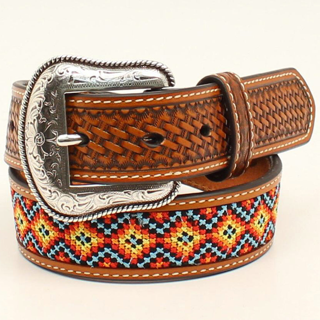 1/4" Multi-Colored Embroidered Belt