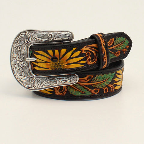 Nocona Girl's Sunflower Tooled Belt