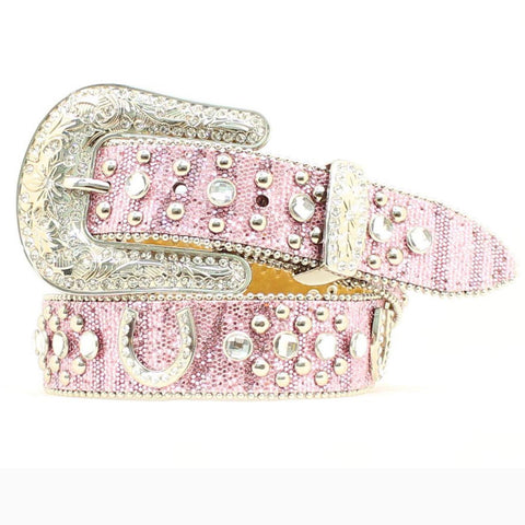 Kid's Pink Zebra Horseshoe Belt 