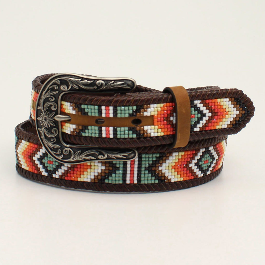 Nocona Ladies Brown Aztec Beaded Belt