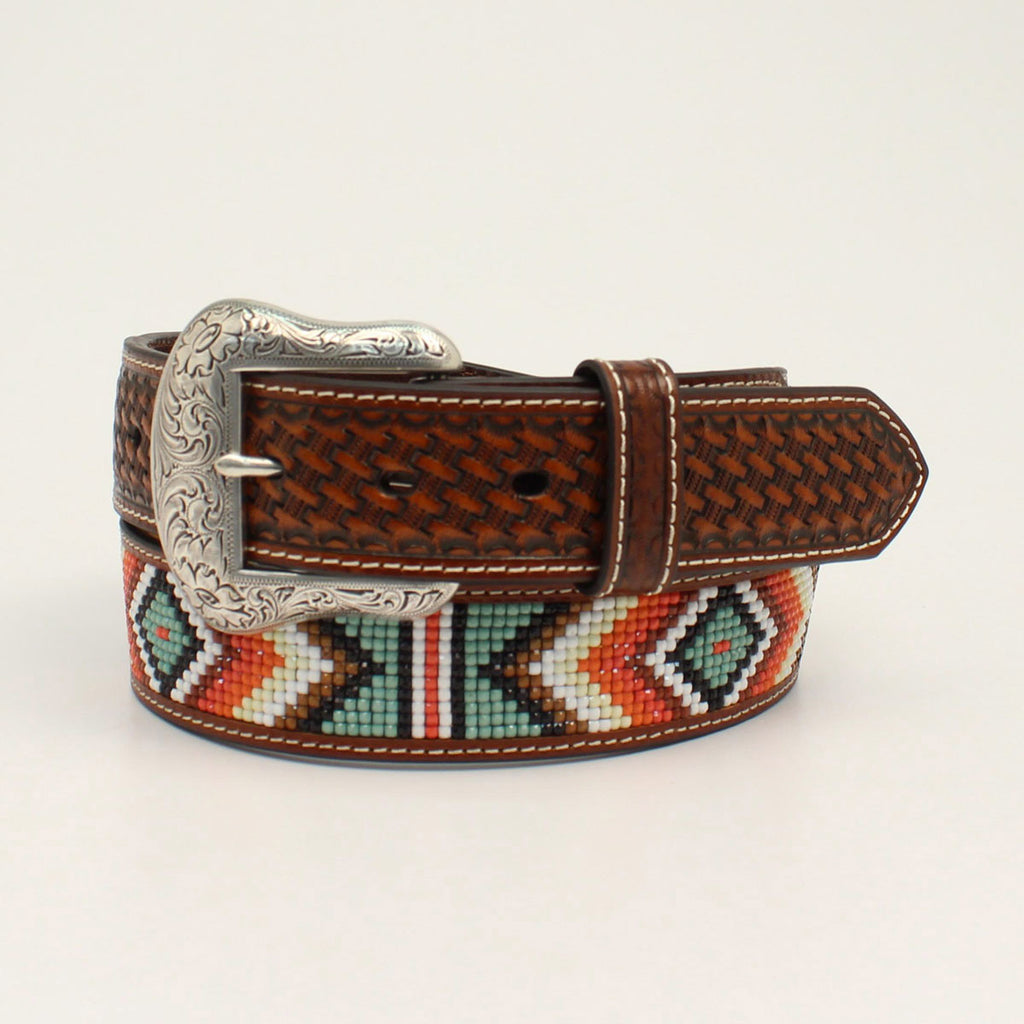 Nocona Men's Basket Stamped Diamond Beaded Belt