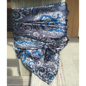 Wyoming Traders Blue And Silver Paisley Wild Rag 
