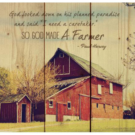 "So God Made a Farmer" Wooden Sign