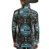 Kid's Black and Teal Aztec Pullover