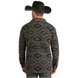 Powder River Men's Aztec Wool Coat-Charcoal/Black