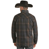 Powder River Navy Plaid Wool Coat